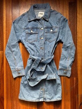 Zara Long Sleeve Denim Dress